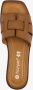 Harper leren dames slippers cognac bruin - Thumbnail 3