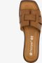 Harper leren dames slippers cognac bruin - Thumbnail 1