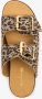Harper leren dames slippers met panterprint Bruin Echt leer - Thumbnail 3
