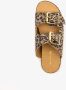 Harper leren dames slippers met panterprint Bruin Echt leer - Thumbnail 1