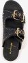 Harper leren dames slippers met studs zwart goud - Thumbnail 1