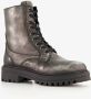 Harper leren dames veterboots metallic zilver - Thumbnail 1