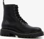Harper leren dames veterboots zwart - Thumbnail 1