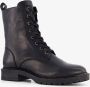 Harper leren dames veterboots zwart - Thumbnail 1