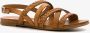 Harper leren sandalen gevlochten bandje bruin - Thumbnail 1