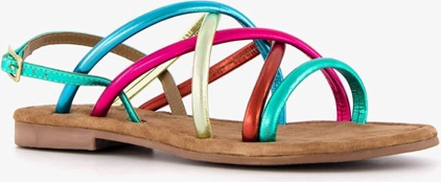 Harper leren sandalen metallic meerkleurig Roze