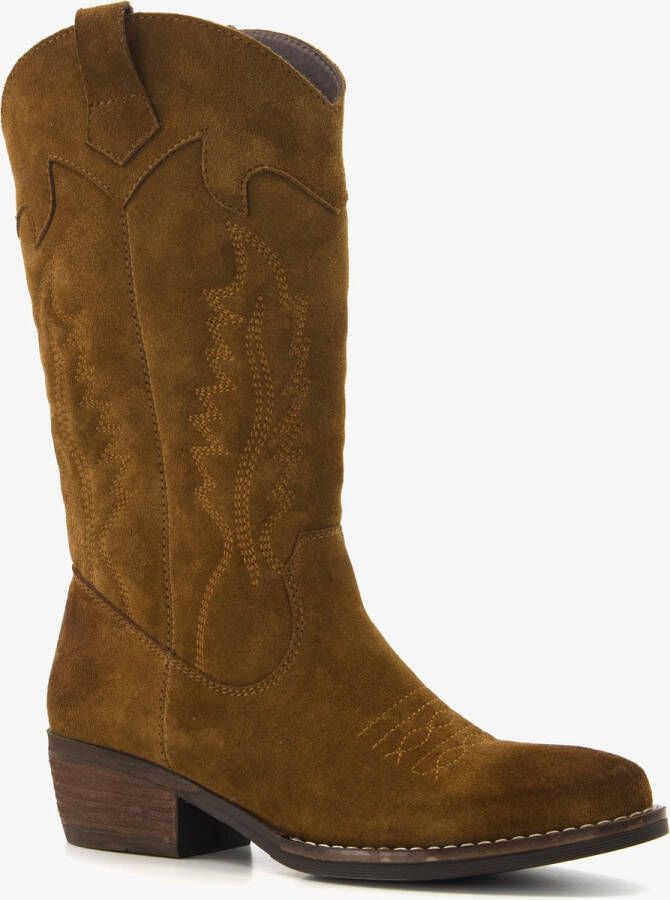 Harper suede dames cowboy western laarzen bruin