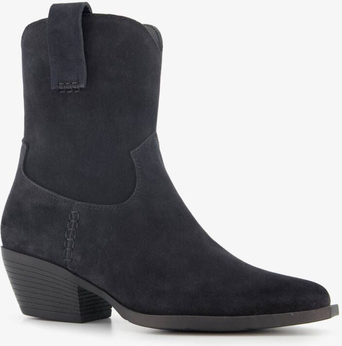 Harper suede dames cowboy western laarzen zwart