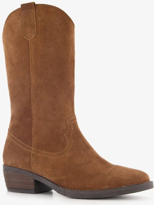 Harper suède dames cowboylaarzen cognac