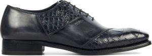 Harris Veterschoenen Heren Schoenen Suède Crocoprint Adam Blauw