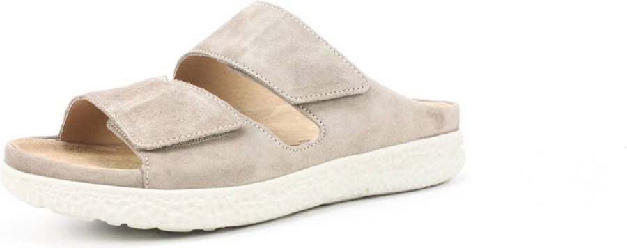 Hartjes 122.1221 30 35.00 Taupe slipper met uitneembaar voetbed wijdte H