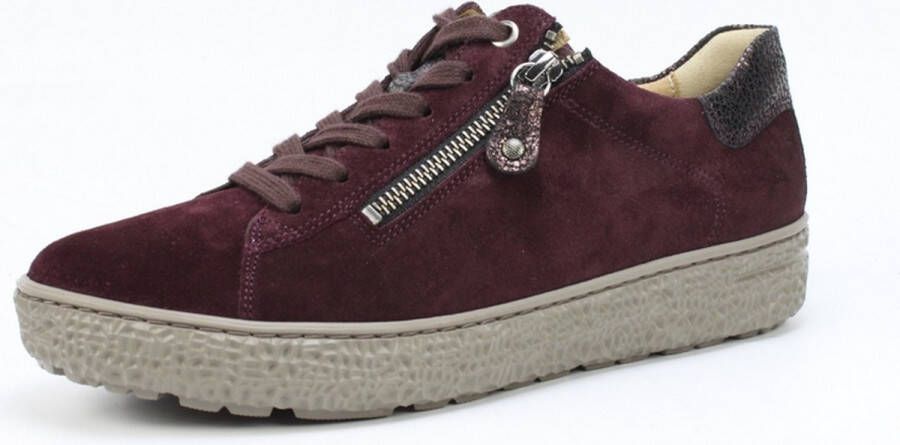 Hartjes 162.1401 34 10.10 Bordeaux kleurige dames sneakers met rits