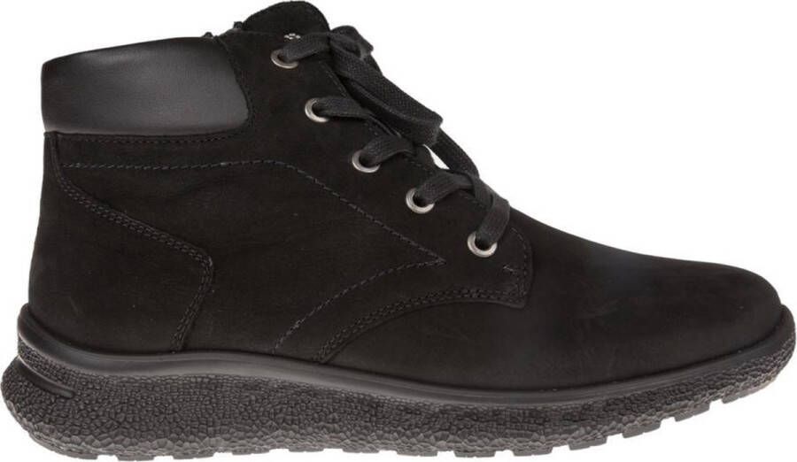 Hartjes 160272 zwarte halfhoge veterschoen met rits