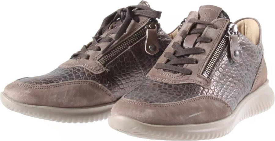 Hartjes 162.1141 34 35.38 Taupe combi sneaker met rits wijdte G ½