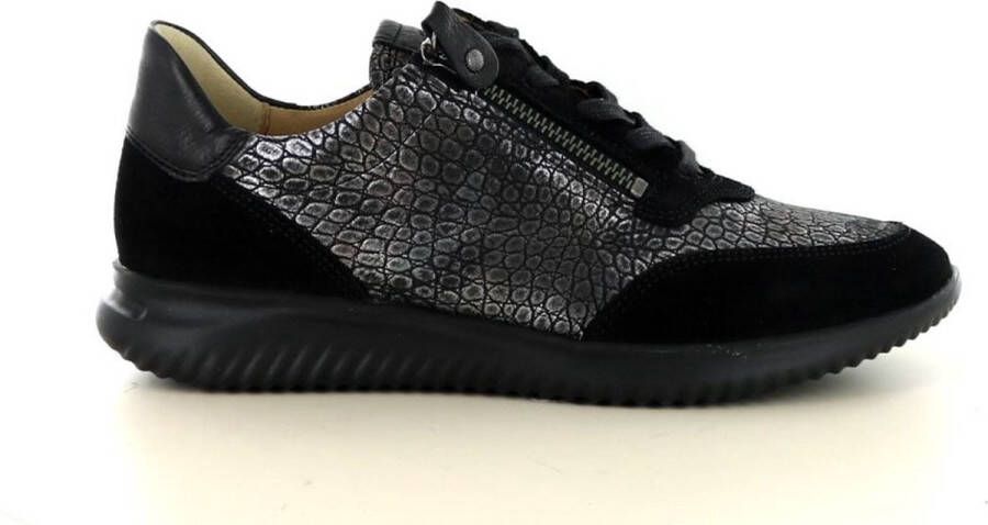 Hartjes 162.1141 34 01.15 Zwarte dames sneaker wijdte G