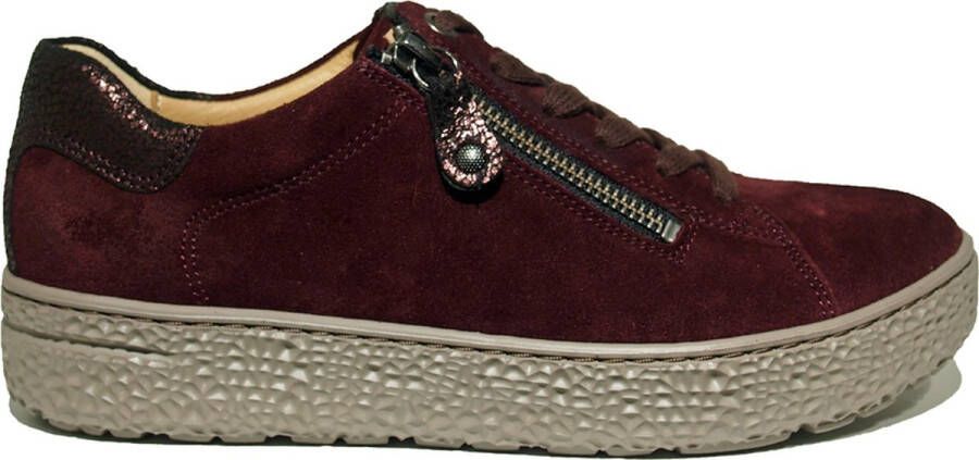 Hartjes 162.1401 34 10.10 Bordeaux kleurige dames sneakers met rits