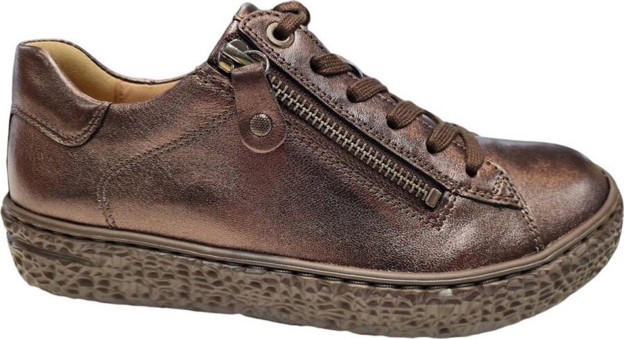 HARTJES Sneakers Met H Rits Sneaker Met Maat: 37 5 Materiaal: Leer Kleur: Brons