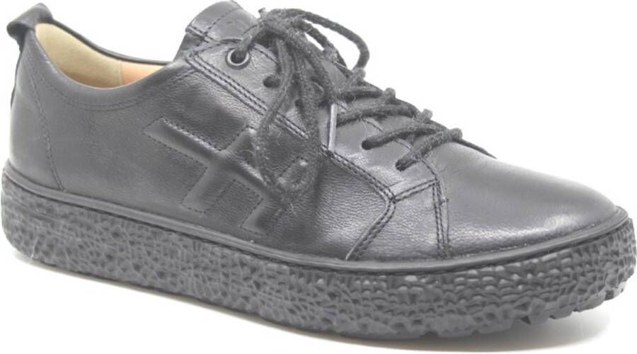 Hartjes 162.1426 10 01.00 Zwarte leren dames veterschoenen