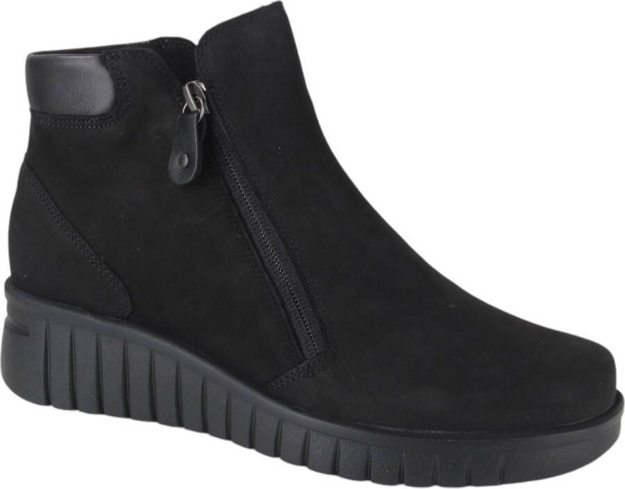 HARTJES Enkelboots Dames Nub Rits H Booty Maat: 37 Materiaal: Suède Kleur: Zwart