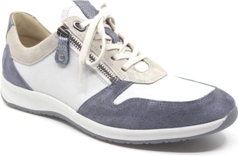 Hartjes 262.2318 262.2318 32 48.45 Blauw combi extra smalle dames sneaker wijdte D