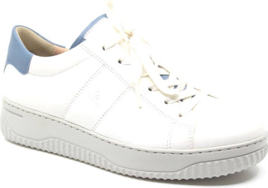 Hartjes 162.1950 11 02.42 Wit combi kleurige dames gladleren veterschoen
