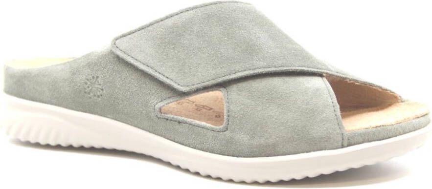 Hartjes 122.1116 99 70.00 Groene dames slipper met uitneembaar voetbed wijdte G