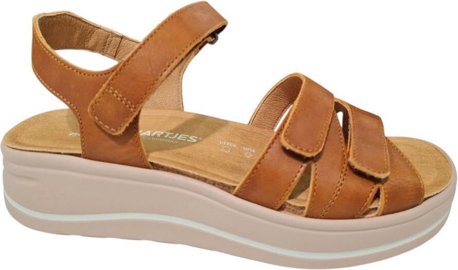 Hartjes Bruine Leren Dames Sandalen H Bruin