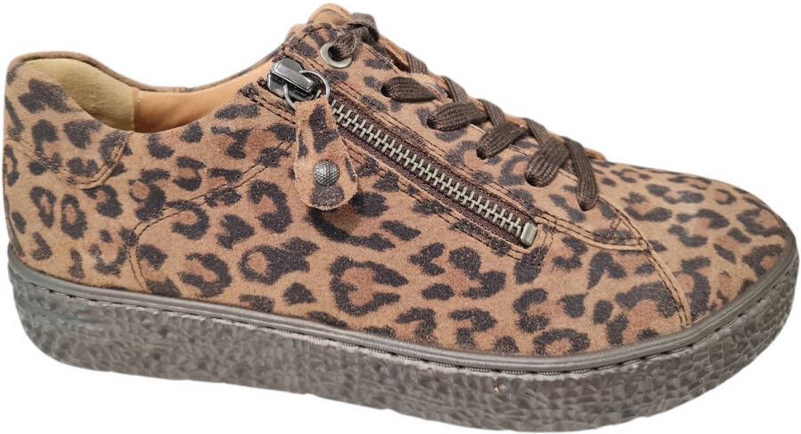 Hartjes Bruine Panterprint Dames Sneakers H