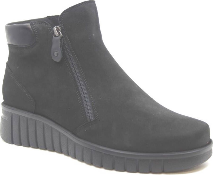HARTJES Enkelboots Dames Nub Rits H Booty Maat: 39 Materiaal: Suède Kleur: Zwart