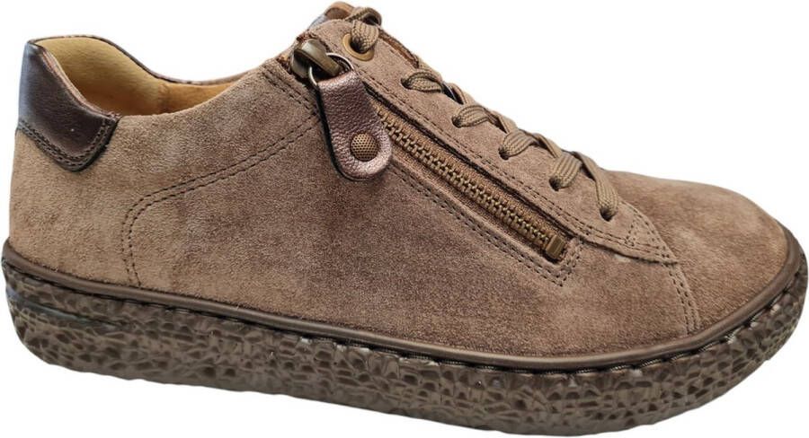 HARTJES Sneakers Combi Met Hiel Suede H Ls Sneaker Maat: 41 5 Materiaal: Suède Kleur: Taupe