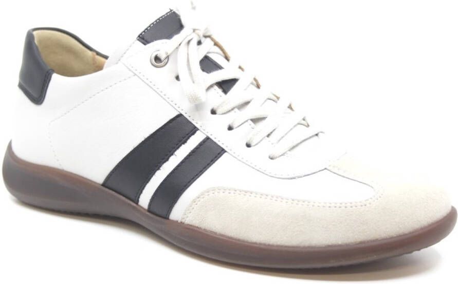 Hartjes Leren Dames Sneakers Wit Grijs