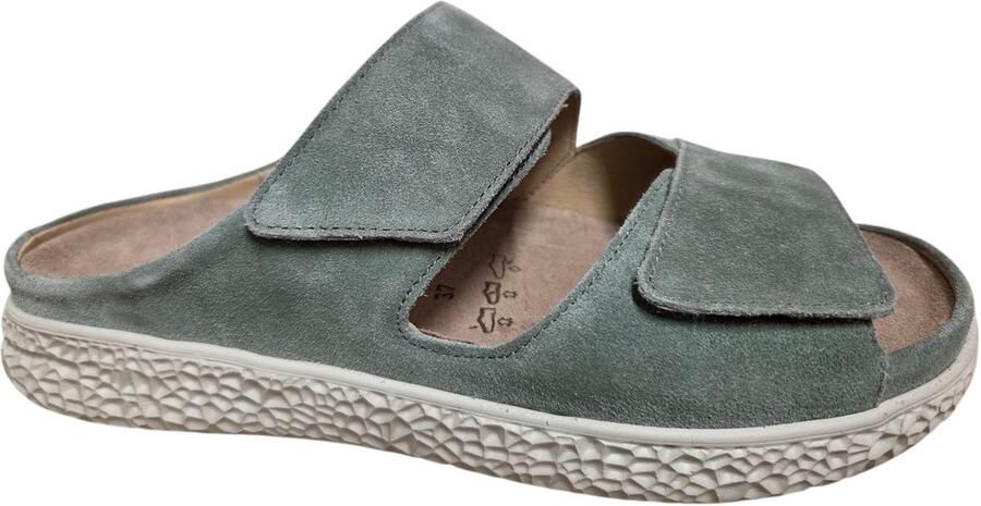 Hartjes 122.1220 30 95.00 Groove Slippers Groen Suede Dames Breedtemaat H Groen