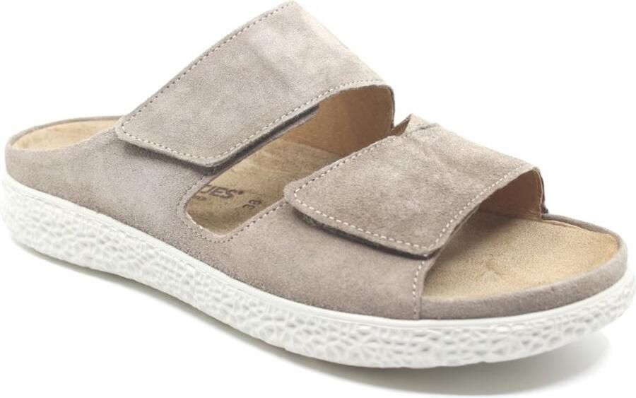 Hartjes 122.1221 30 35.00 Slippers Beige Nubuck Dames Breedtemaat H 100% Chroomvrij Beige