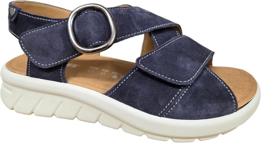 Hartjes 132.1802 30 47.00 Sandalen Blauw Suede Dames Breedtemaat K Blauw