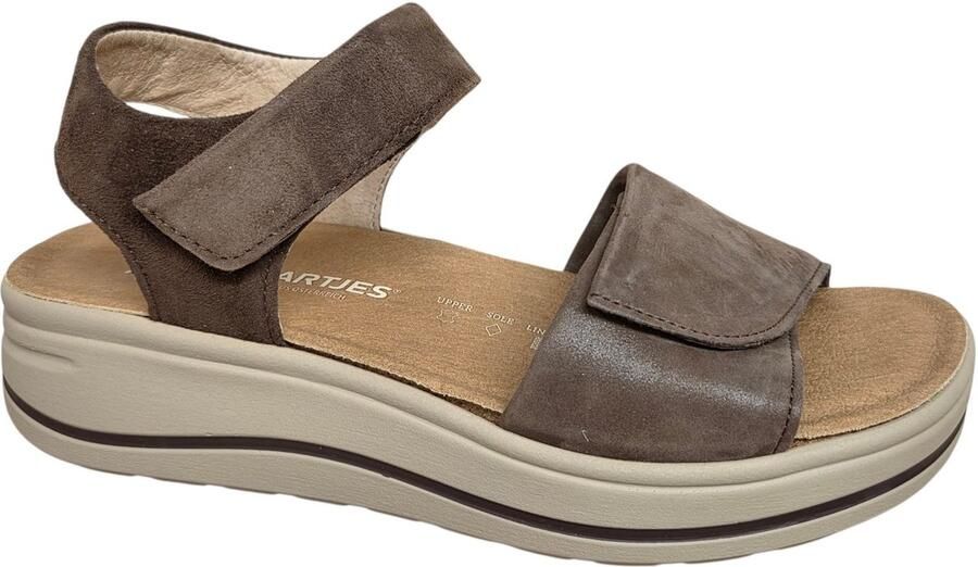 Hartjes 132.2002 43 77.77 Sandalen Bruin Leer Dames Breedtemaat H Bruin