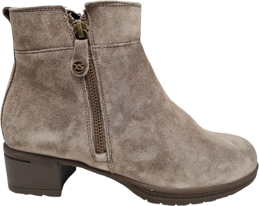 HARTJES Enkelboots Dames H Rits Booty Maat: 43 Materiaal: Suède Kleur: Taupe