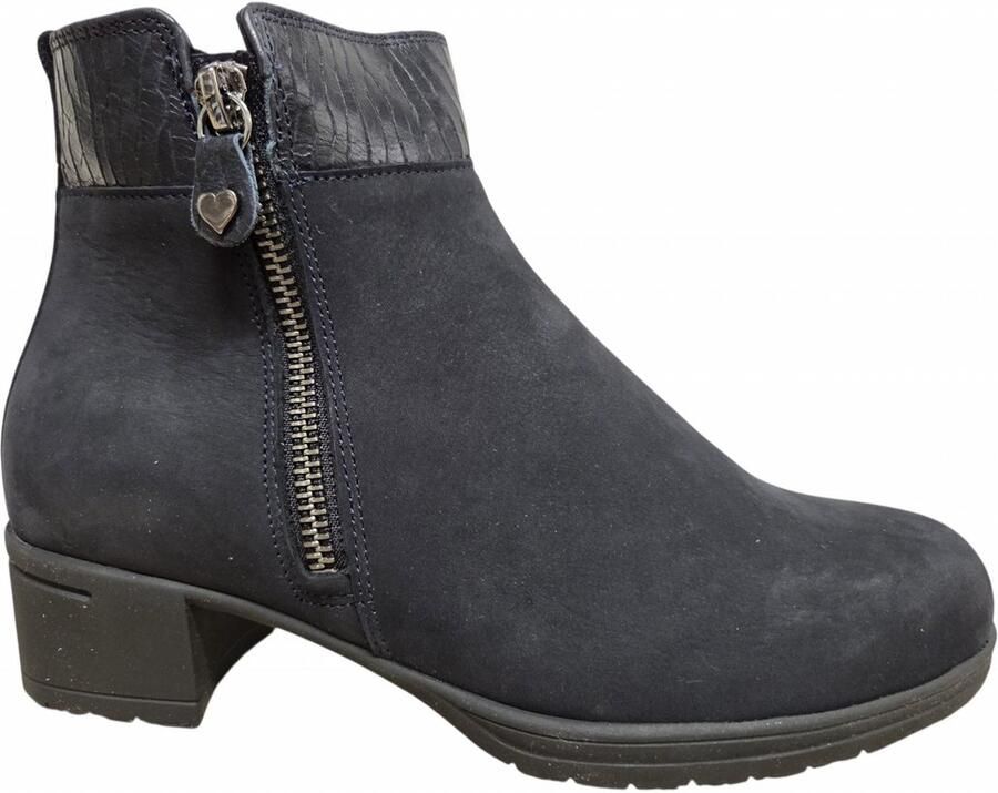 Hartjes 172.0247 24 47.47 Enkellaarzen Blauw Nubuck Dames Breedtemaat H Blauw