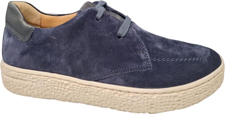 Hartjes Blauwe Nubuck Dames Veterschoenen Donker Blauw