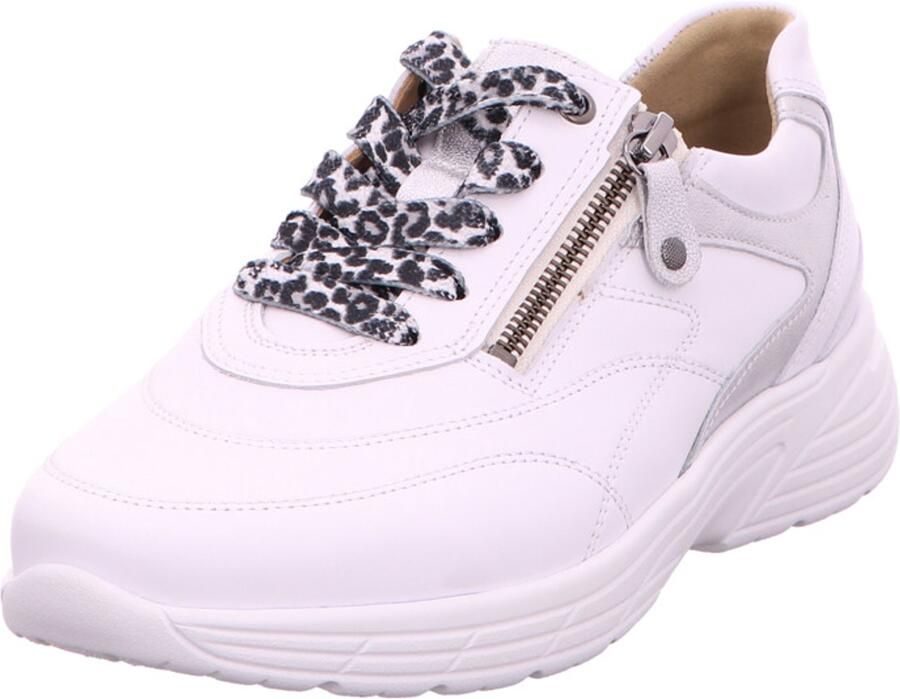 Hartjes 162.1950 11 02.42 Wit combi kleurige dames gladleren veterschoen