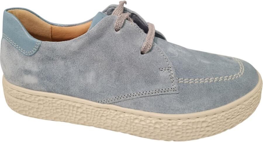 Hartjes Nubuck Dames Veterschoenen H Licht Blauw