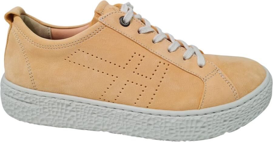 Hartjes Nubuck Gele Dames Sneakers H Geel