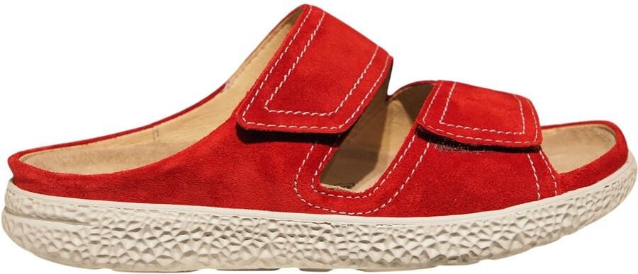 Hartjes rode suède dames slippers