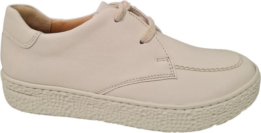 Hartjes Witte Leren Dames Veterschoenen Wit