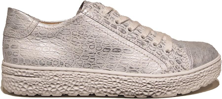 Hartjes zilveren leren dames sneakers Phil Shoe