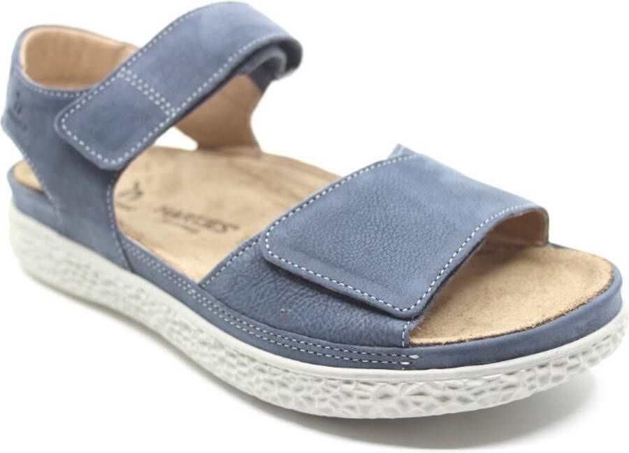 Hartjes jeansblauwe sandaal met uitneembaar voetbed