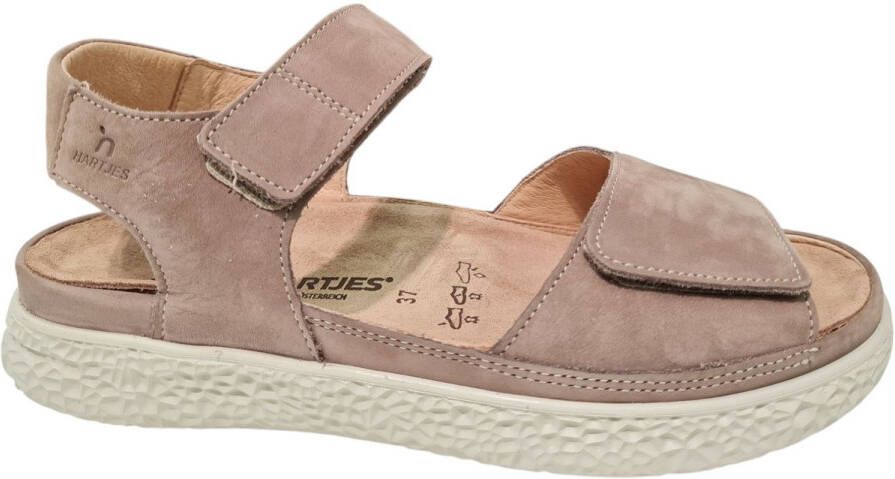 Hartjes 132.1220 30 35.00 Lichtgrijze dames sandalen met klittenbandsluiting