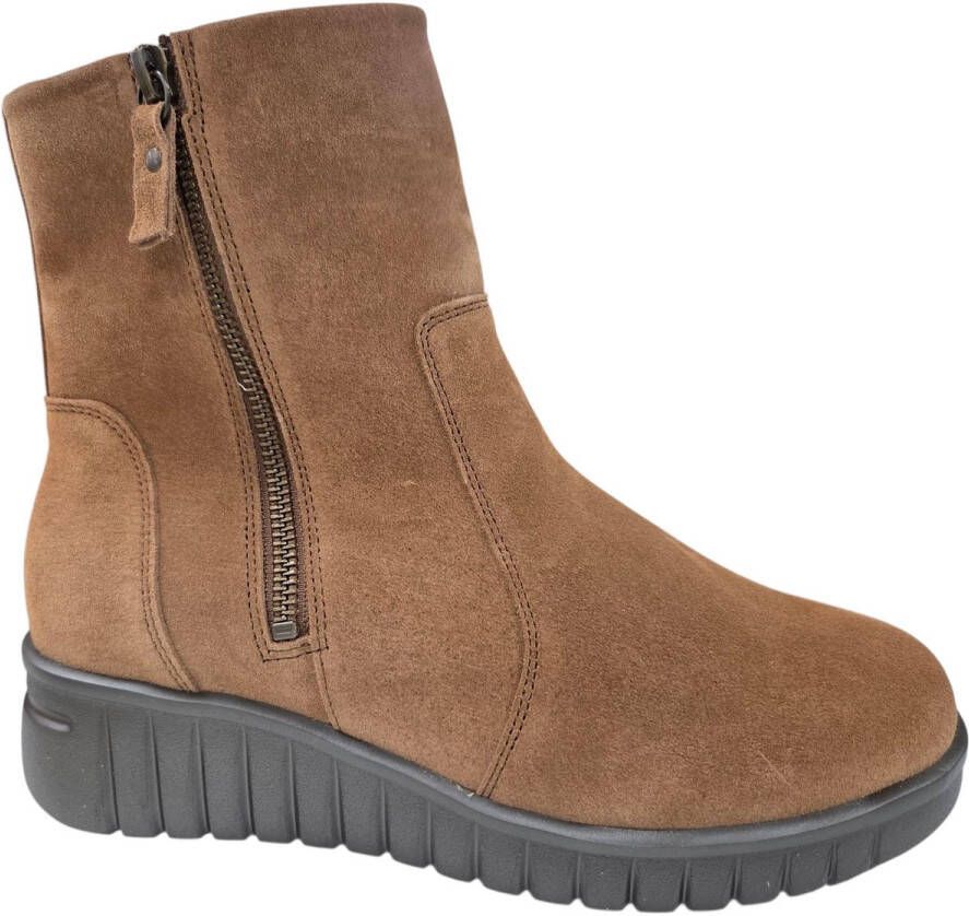 Hartjes Suede Bruine Enkellaarzen Dames Bruin