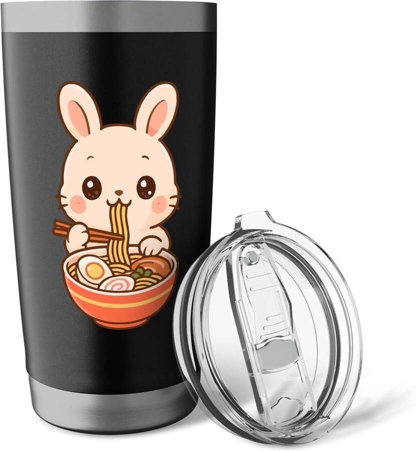 Hase-thermosbeker met konijn dat ramen eet