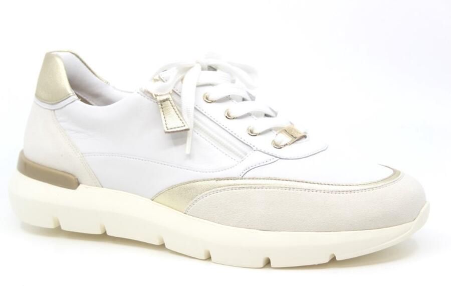 HASSIA Lage Sneakers Dames Bordeaux Maat: 40 Materiaal: Leer Kleur: Wit