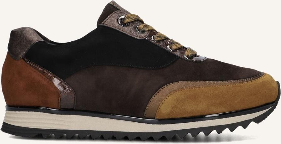 HASSIA Lage Sneakers Dames 302054 Maat: 37 Materiaal: Suède Kleur: Bruin